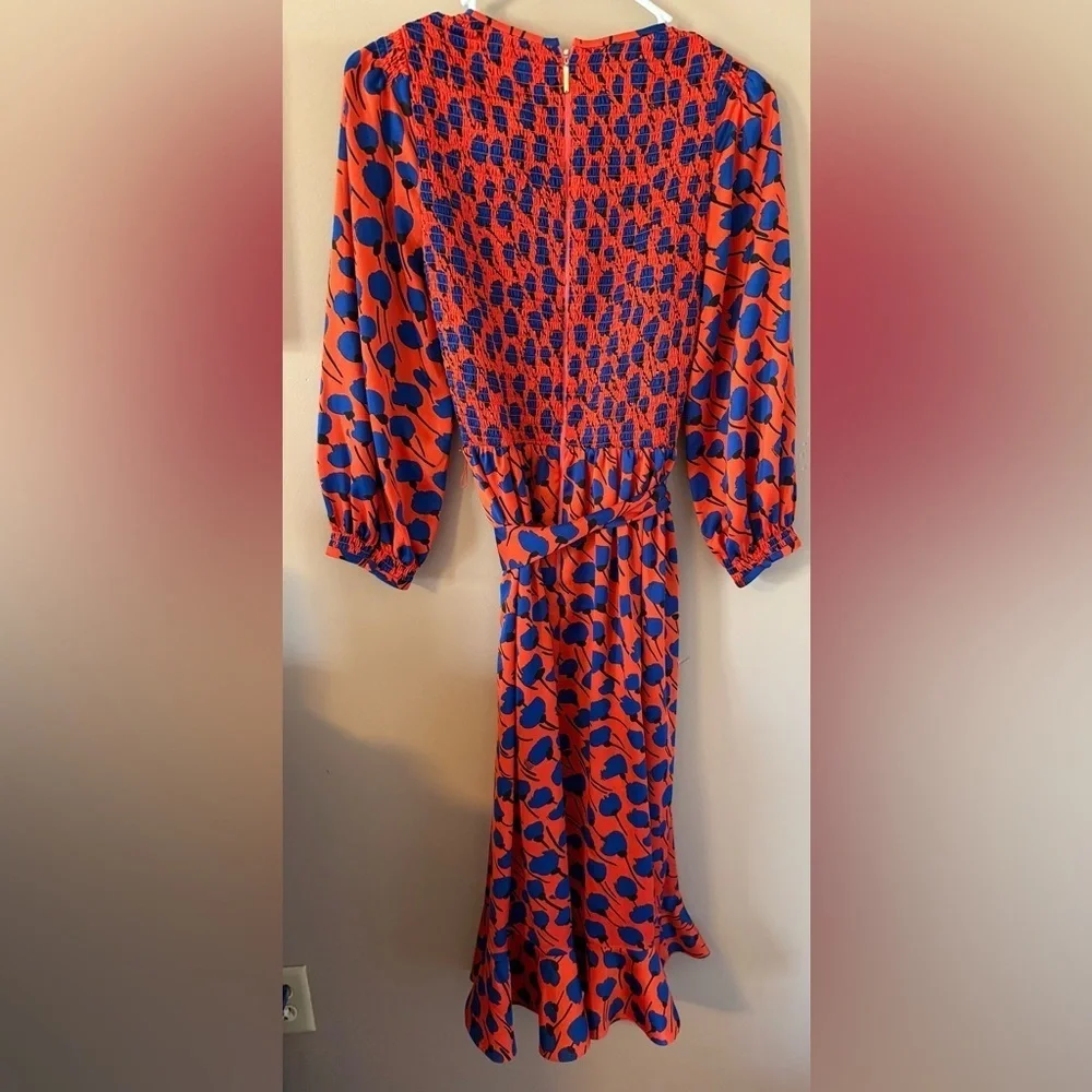 Kate spade poetic floral smocked dress size 4